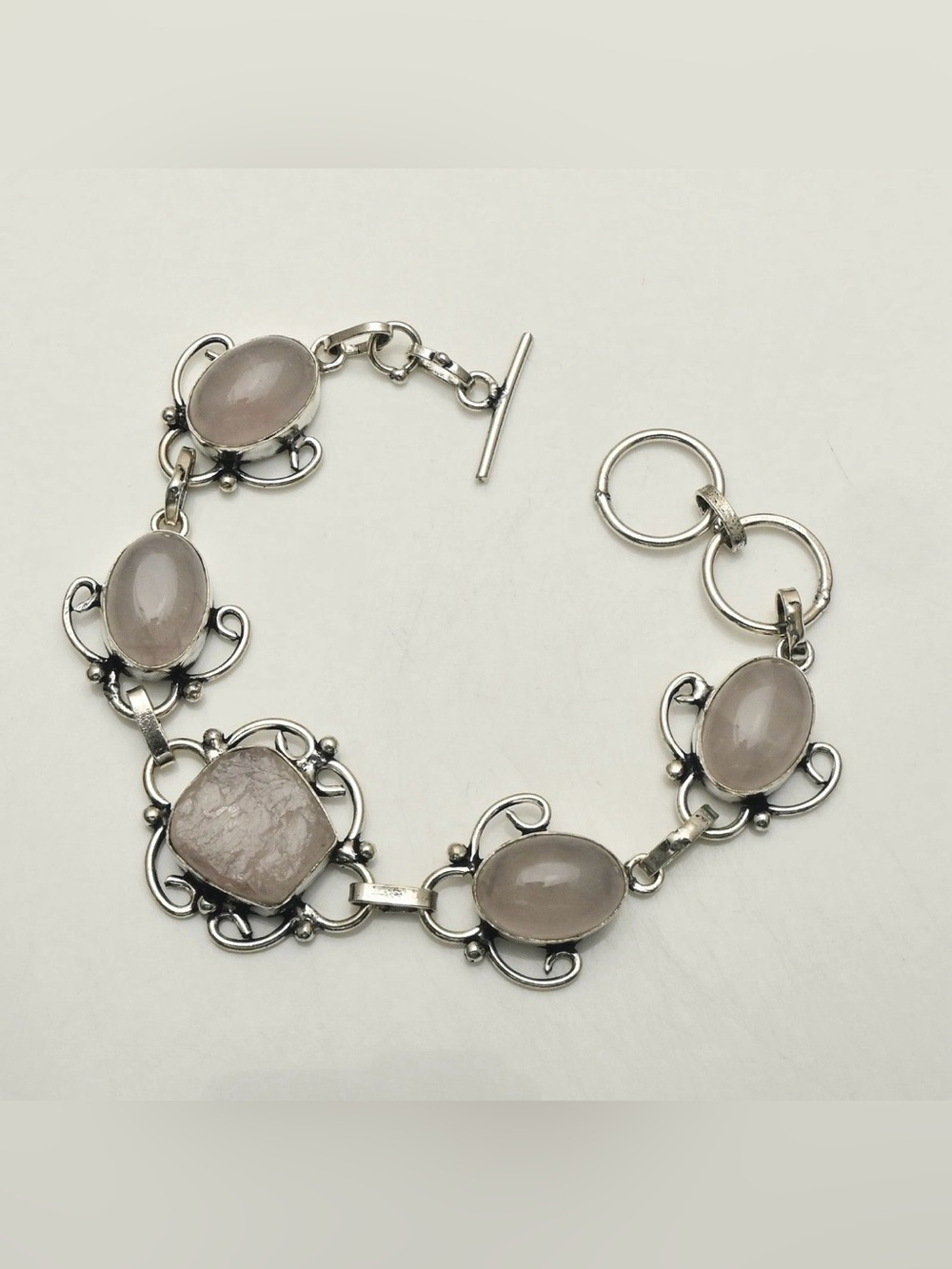Rose Quartz Gemstone Ethnic Handmade Bracelet